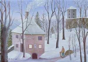 Mönchsberg Gasse 13 om vinteren af Regine Dapra