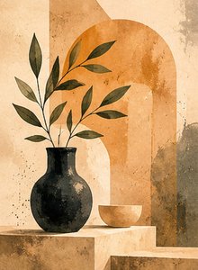 Naturlig balance. Minimalistisk elegance i jordfarver