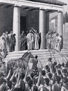 Themistokles hædret i Sparta, illustration fra 