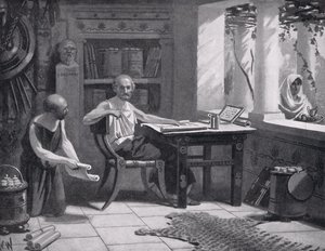Xenophon dikterer sin historie, illustration fra "Hutchinson