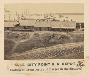 City Point Railroad Depot af A.J. Russell