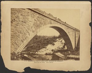Nr. 302. Perspective View Union Arch, Washington Aqueduct Built by General M.C. Meigs, Span 220 feet. [Marts 1864].