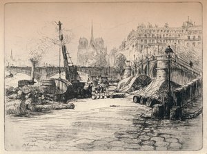 Notre-Dame og Quai de Bethune, 1915 af AR Kempken