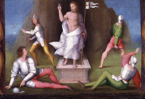Opstandelsen - detalje af en predella af A.  Piccinelli