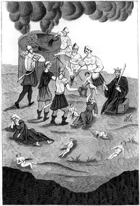 Jøder tager blodet fra kristne børn for deres mystiske ritualer, 1849 af A. Bisson