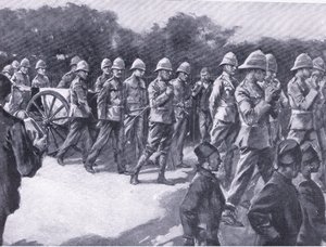 Begravelse med militær ære for en boerfange i Simonstown, fra After Pretoria: The Guerilla War udgivet af Harmsworth Bros Limited, 1901