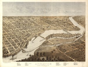 Appleton, Outagamie County, Wisconsin 1867. LOC 73694533 af A.; Chicago Lithographing Co. Ruger