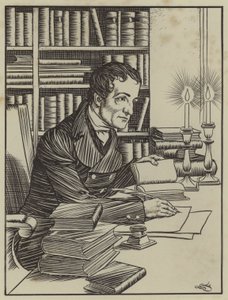 Illustration til The Essays of Elia af Charles Lamb (litho) af A. Garth Jones