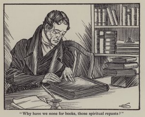 Illustration til The Essays of Elia af Charles Lamb (litho) af A. Garth Jones