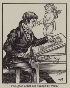 Illustration til The Essays of Elia af Charles Lamb (litho) af A. Garth Jones
