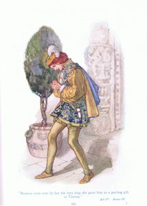 Proteus sendte endda af hende selve den ring, hun gav ham som afskedsgave i Verona (Two Gentlemen of Verona), fra Tales from Shakespeare pub. af Ward Lock & Co Ltd