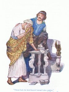 Timon bad den godhjertede steward trøste sig (Timon fra Athen), fra Tales fra Shakespeare pub. af Ward Lock & Co Ltd af A. Jackson