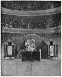 Hvordan en skuespiller ser sit publikum og suffleren, ca. 1890 af A. Kamak