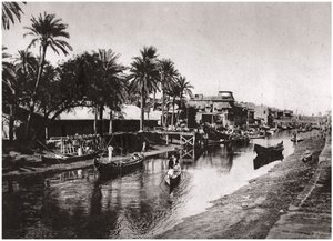 Ashar Creek, der fører til Shatt al-Arab, Basra, Irak, 1925.