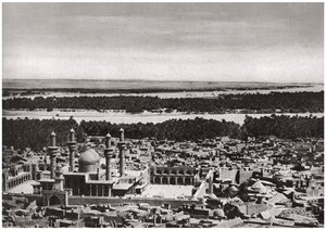 Kadhimiya, den hellige by nær Bagdad, fra et fly, Irak, 1925