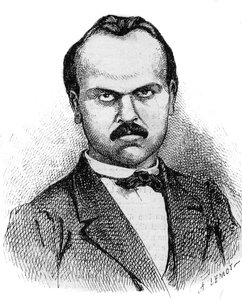 Portræt af Louis Noir (1837-1901) fransk forfatter - gravering af Lemot fra 1870