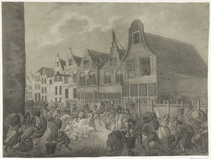 Sammenbrud af forskallingen langs Kortendijk i Gorinchem, 1809 Fire plader af syndfloden i 1809 dedikeret til kong Louis Napoleon (serietitel)