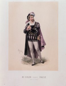 Monsieur Colin i rollen som Faust, opera af Charles Gounod (litografi af A. Morton