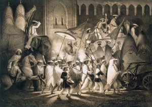 Delhi: Cortege and Retinue of the Great Moghul, pub. 1858.