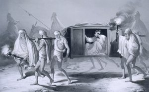 Postchaisestol i indisk stil i Punjab mellem Loudiana og Amritsar, 1859.