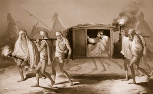 Postchaisestol i indisk stil i Punjab mellem Loudiana og Amritsar, 1859.
