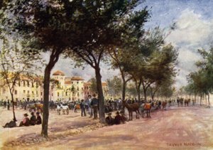 Granada, marked og sigøjnermesse i Triunfo (farve litho)