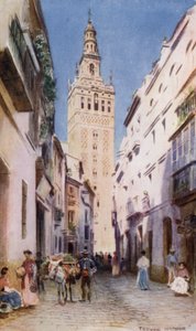 Sevilla, Giralda (farve litho)
