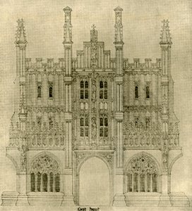 Arkitekttegning: Østfront, 1833-1834, 1906. af A. W. N. Pugin