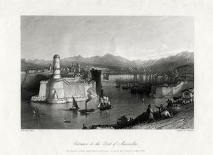 Indgang til havnen i Marseille, Frankrig, 1875