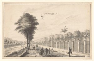 Posten Rijswijk set fra Noordwijk Rijswijk (titel på objekt) af A. de Nelly (attributed to)