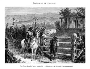 En gård, Colombia, Sydamerika, 1800-tallet