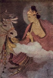 Prins Siddharthas afgang (farve litho)