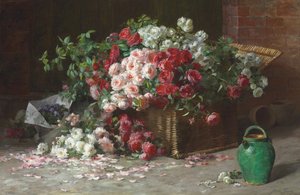 Kurv med roser, ca. 1890 (olie på lærred)