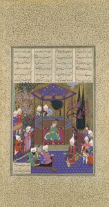 Zal udlægger magiernes mysterier, folio 87v fra Shahnama Kings Book..., c1525. af 