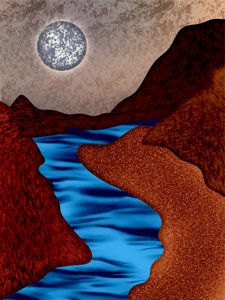 Moonlit Canyon-floden af Abdona Joseph