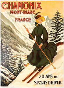 Chamonix Mont Blanc 70 års vintersport. af Abel Faivre
