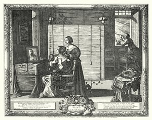 La Toilette (gravering) af Abraham (after) Bosse