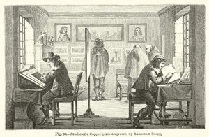 Studie af en kobberpladegravør (gravering) af Abraham (after) Bosse