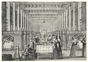 Hospitalet i Hopital de la Charite i Paris (gravering)