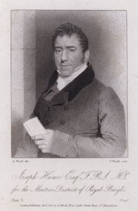Joseph Hume, skotsk læge, politiker og radikal MP (gravering) af Abraham (after) Wivell