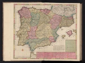 Kort over Spanien og Portugal Way-Pointer of the Military Tours i Spanien og Portugal / Theatrum Martis in Hispania et Portugallia (titel på objekt) af Abraham Allard