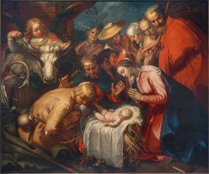 Tilbedelse af hyrderne af Abraham Bloemaert