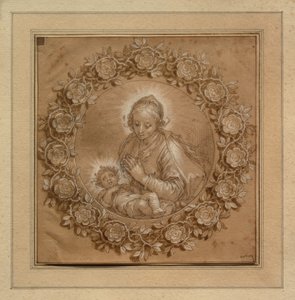 Madonna med Jesusbarnet i en tondo af Abraham Bloemaert
