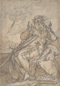 Saint Paul Seated, med sin omvendelse i baggrunden, slutningen af det 16.-midten af det 17. århundrede. af Abraham Bloemaert