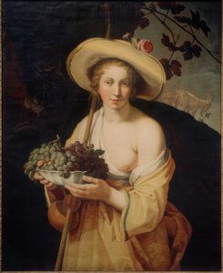 Hyrdinde med druer af Abraham Bloemaert