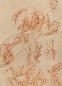 Studier af hænder og bøjede figurer [verso] af Abraham Bloemaert