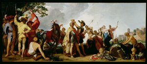 Alexander den Stores kroning (356-323 f.Kr.) (olie på panel) af Abraham Bloemaert