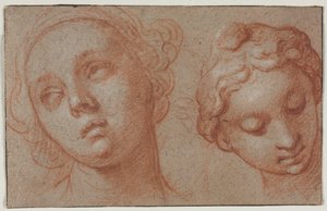 To kvindelige hoveder af Abraham Bloemaert