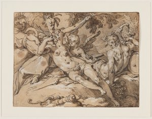 Venus og Bacchus (Uden Ceres og Bacchus ville Venus frise) af Abraham Bloemaert