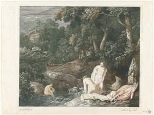 Diana og hendes nymfer bader i en flod